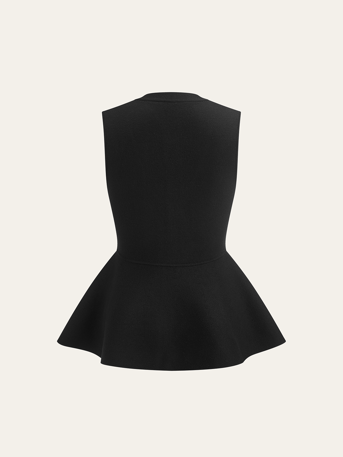 Knitted Peplum Vest Cardigan