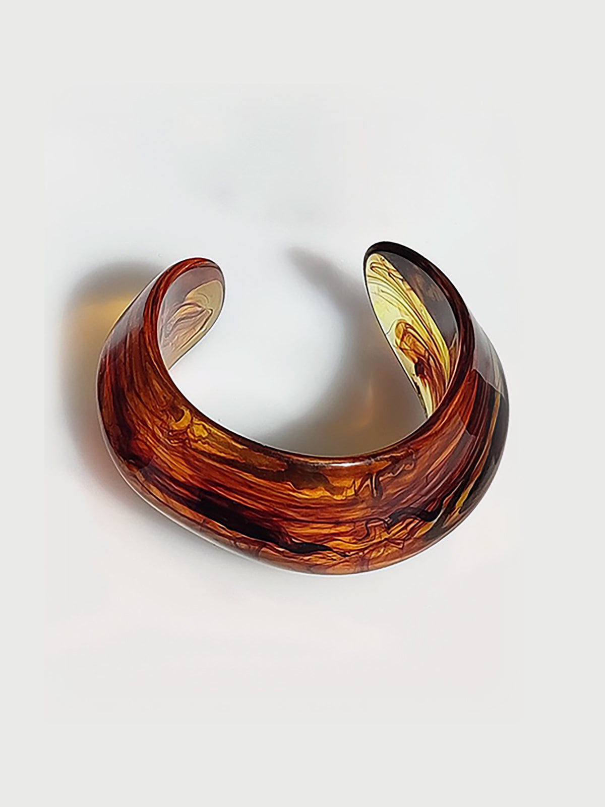 Semicircular Open-Ended Resin Bracelet