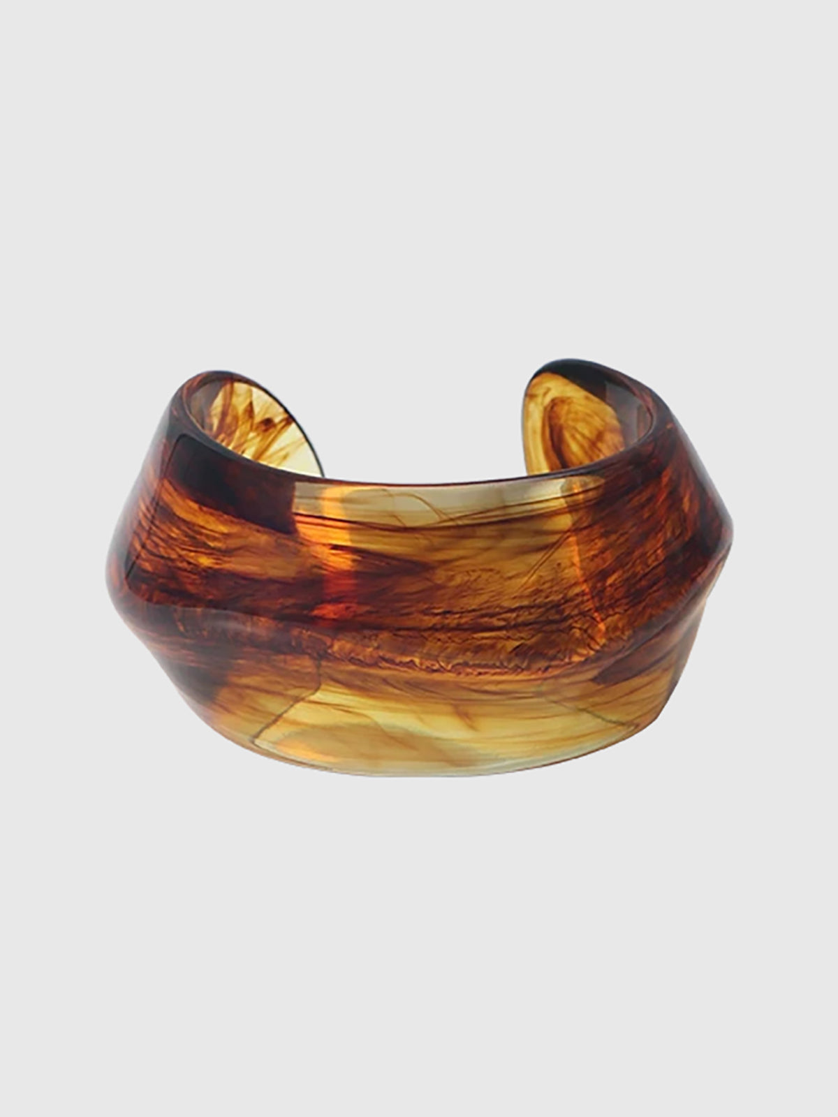 Semicircular Open-Ended Resin Bracelet