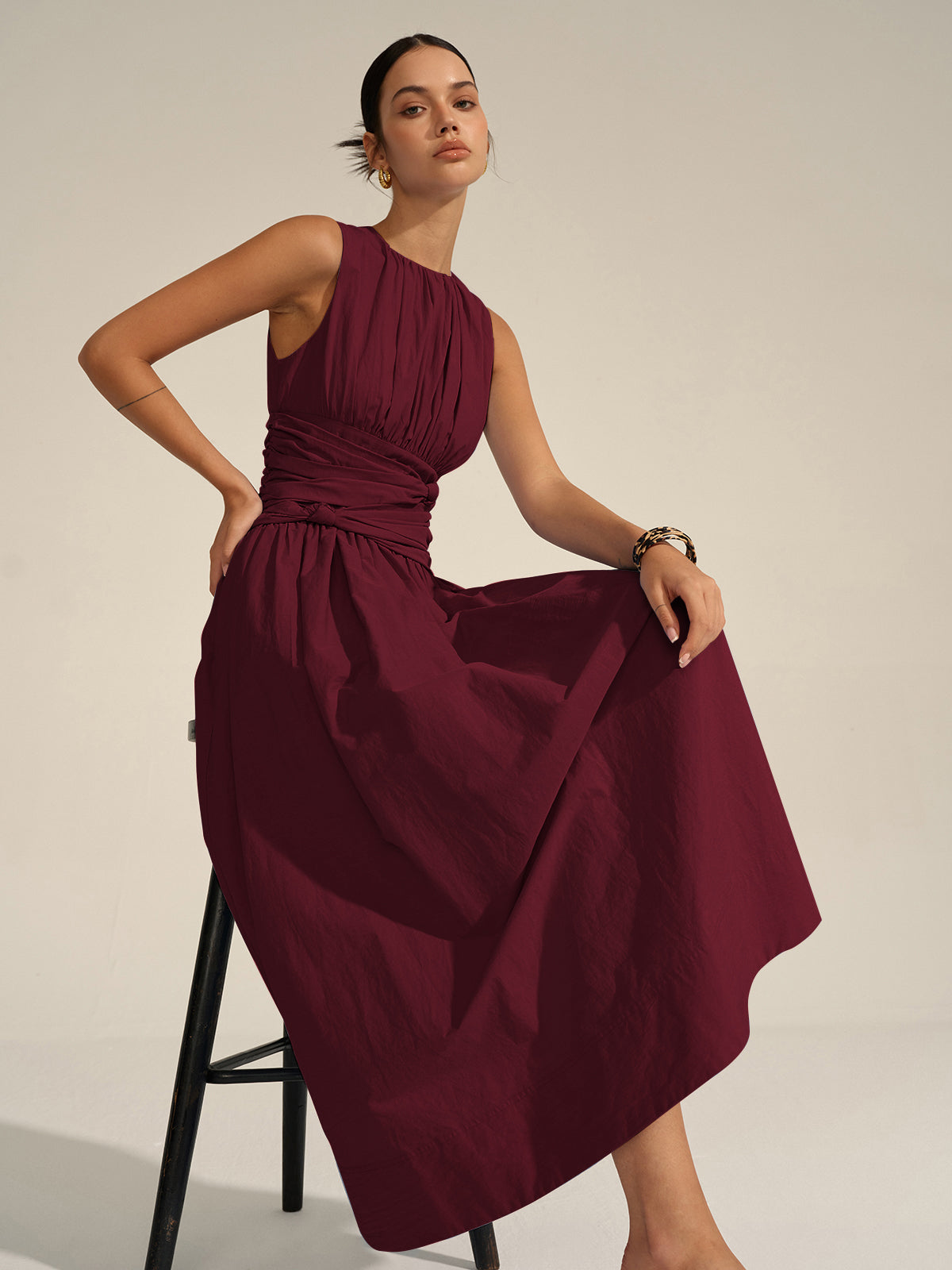Ruched Waist Maxi Dress