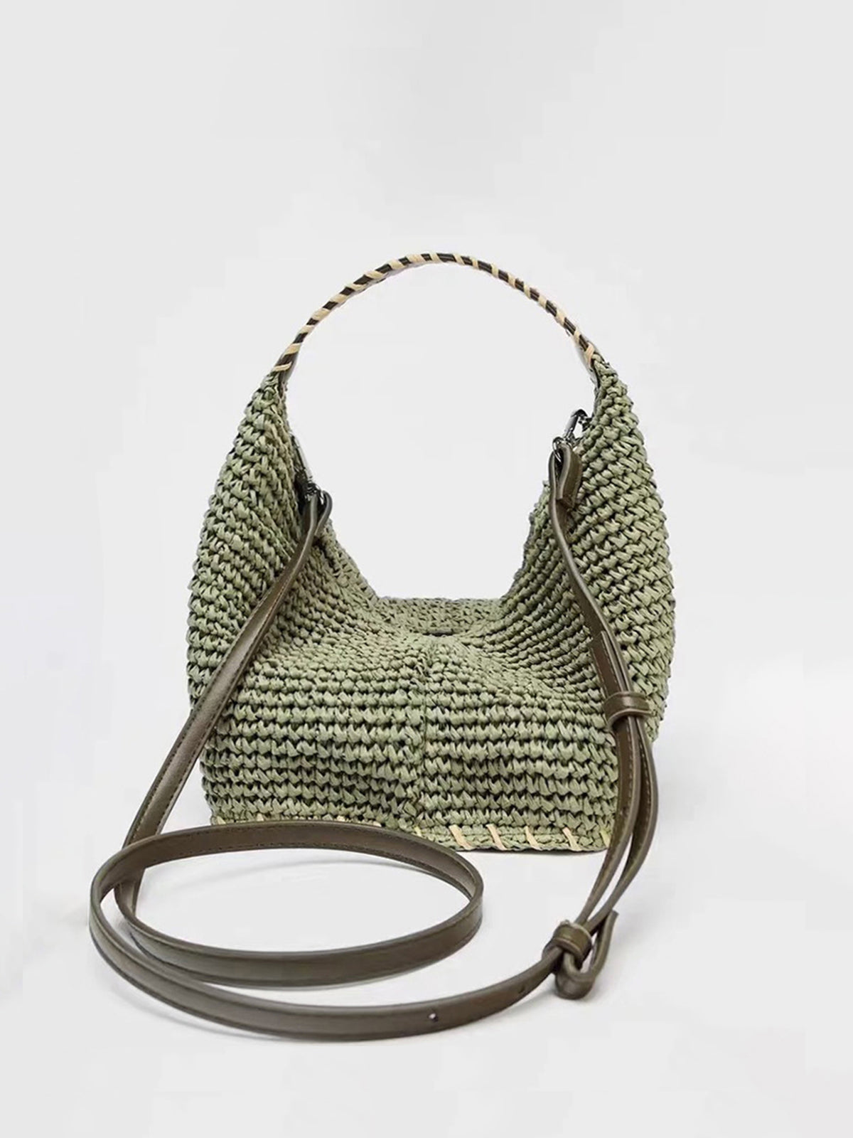 Woven Straw Hobo Bag