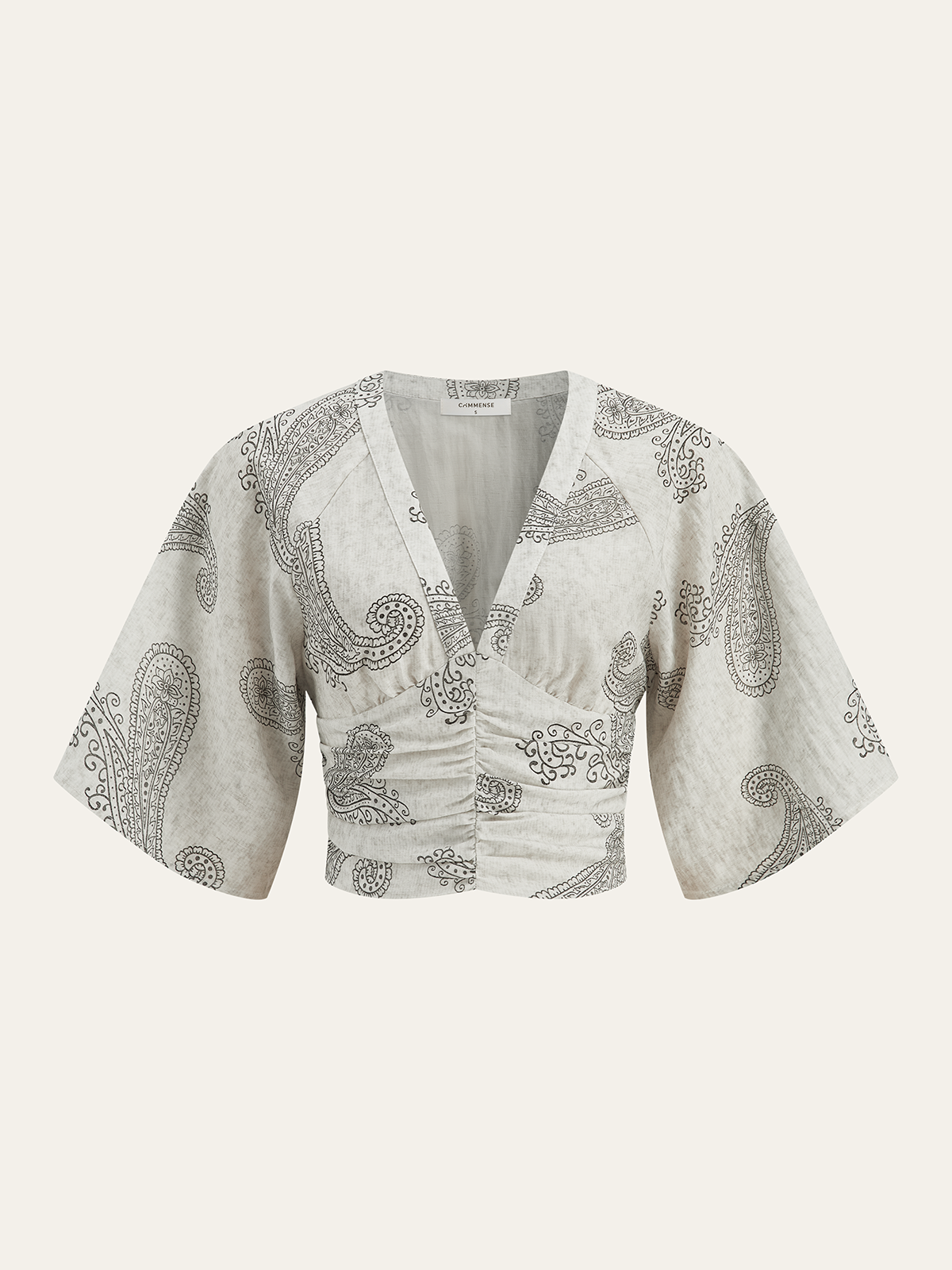 Boho Print Ruched Crop Top