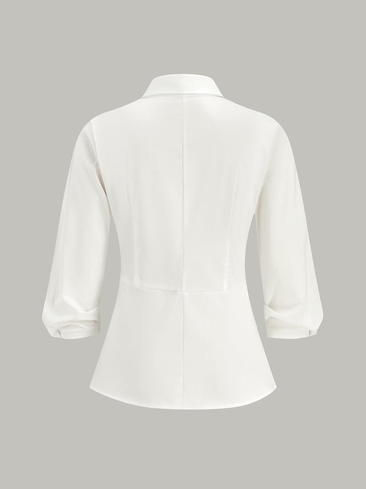 Asymmetric Wrap Shirt with Metal Buckle