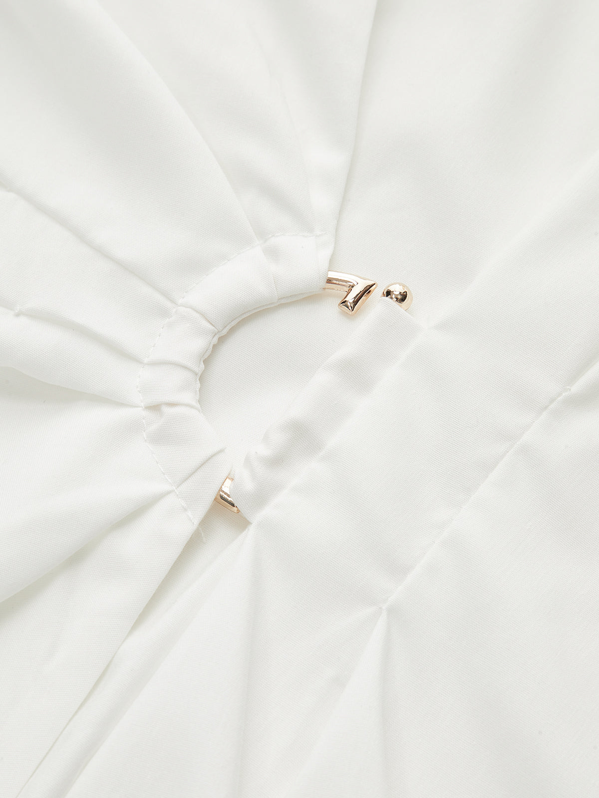 Asymmetric Wrap Shirt with Metal Buckle