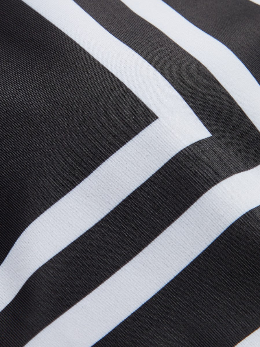 Geometric Print Asymmetric Strap Bikini Top