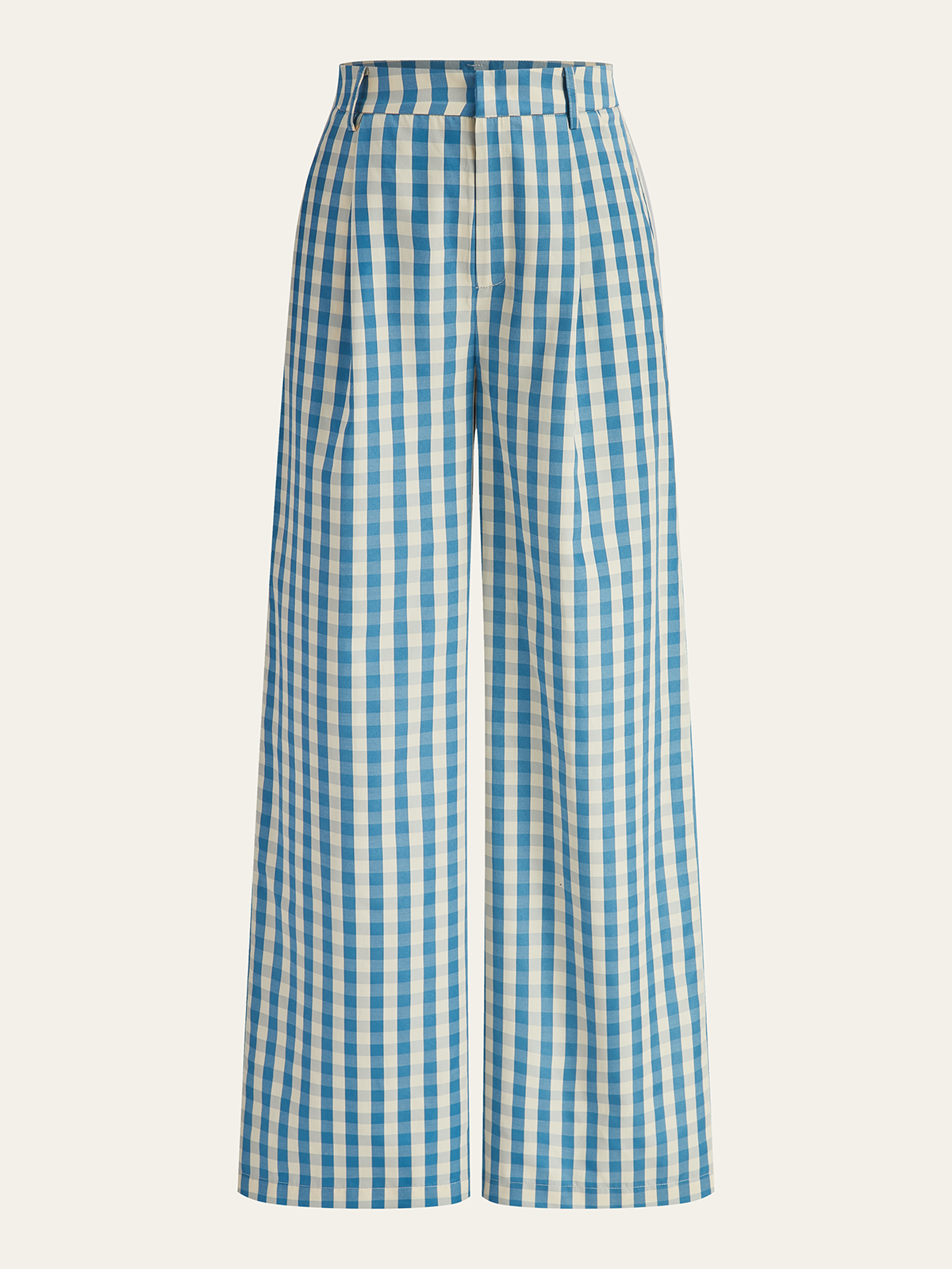 Gingham Wide-Leg Pants