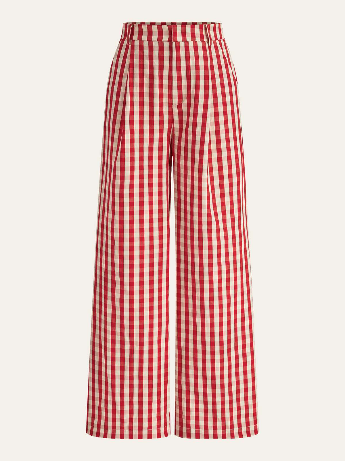 Gingham Wide-Leg Pants