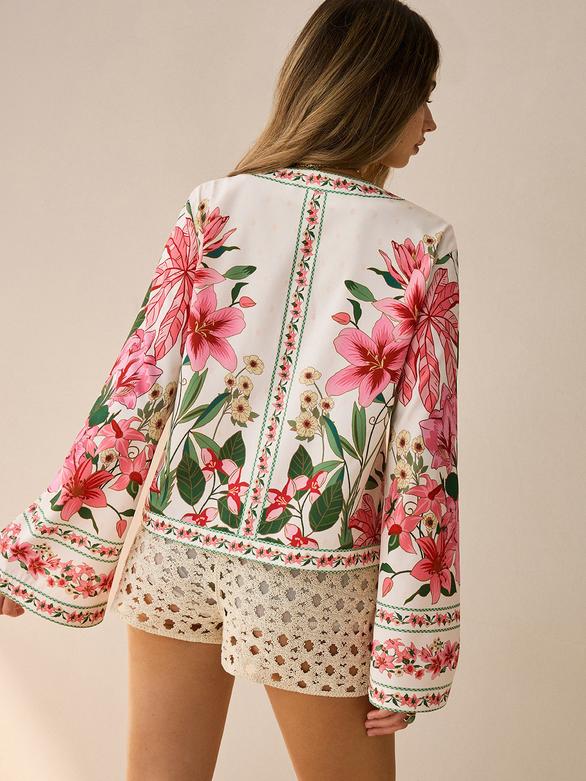 Floral Print Tie-Front Shirt