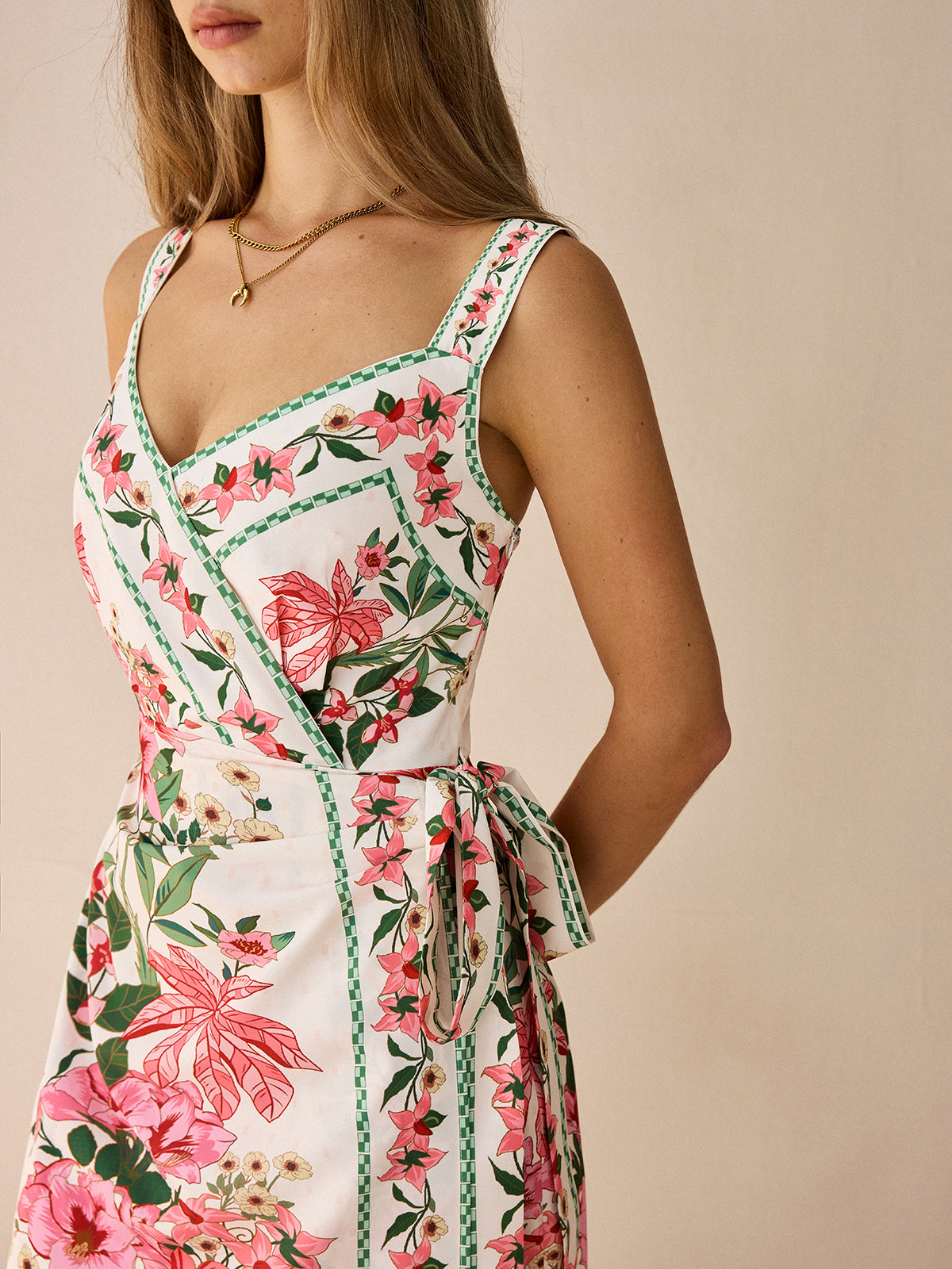Floral Print Wrap Mini Dress