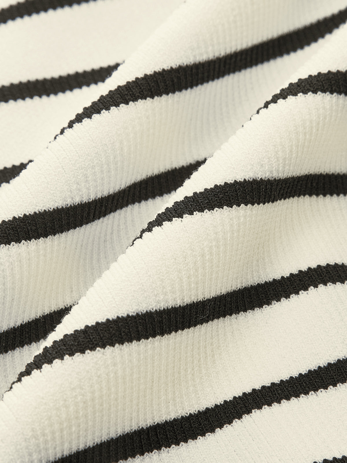 Striped Short-Sleeve Polo Collar Knit Cardigan